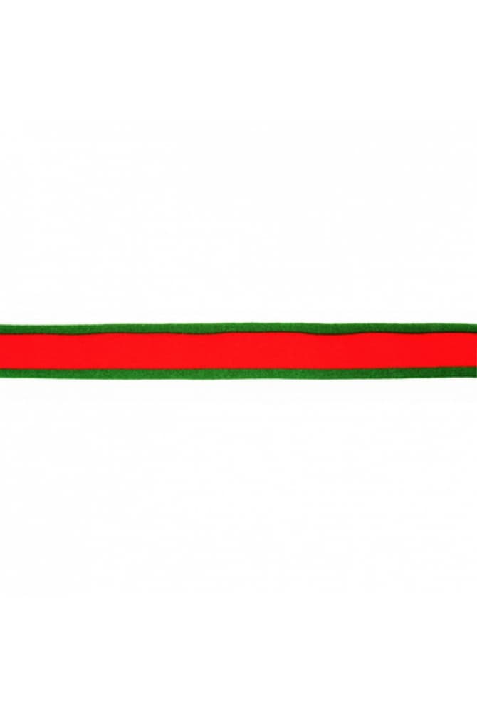 Stofflist, rød med grønn kant